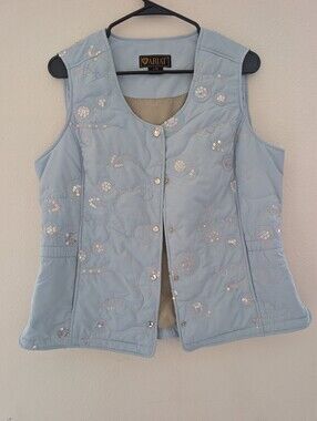 Ariat Light Blue Quilted Sequin Vest